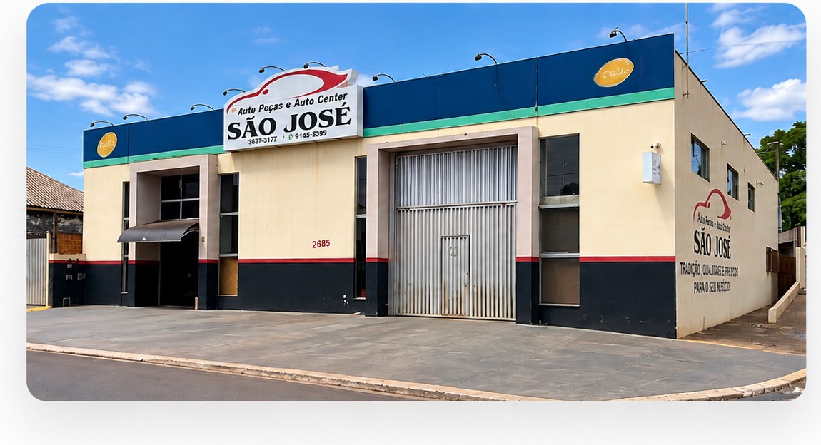 Fachada da loja São José Auto Peças e Auto Center
